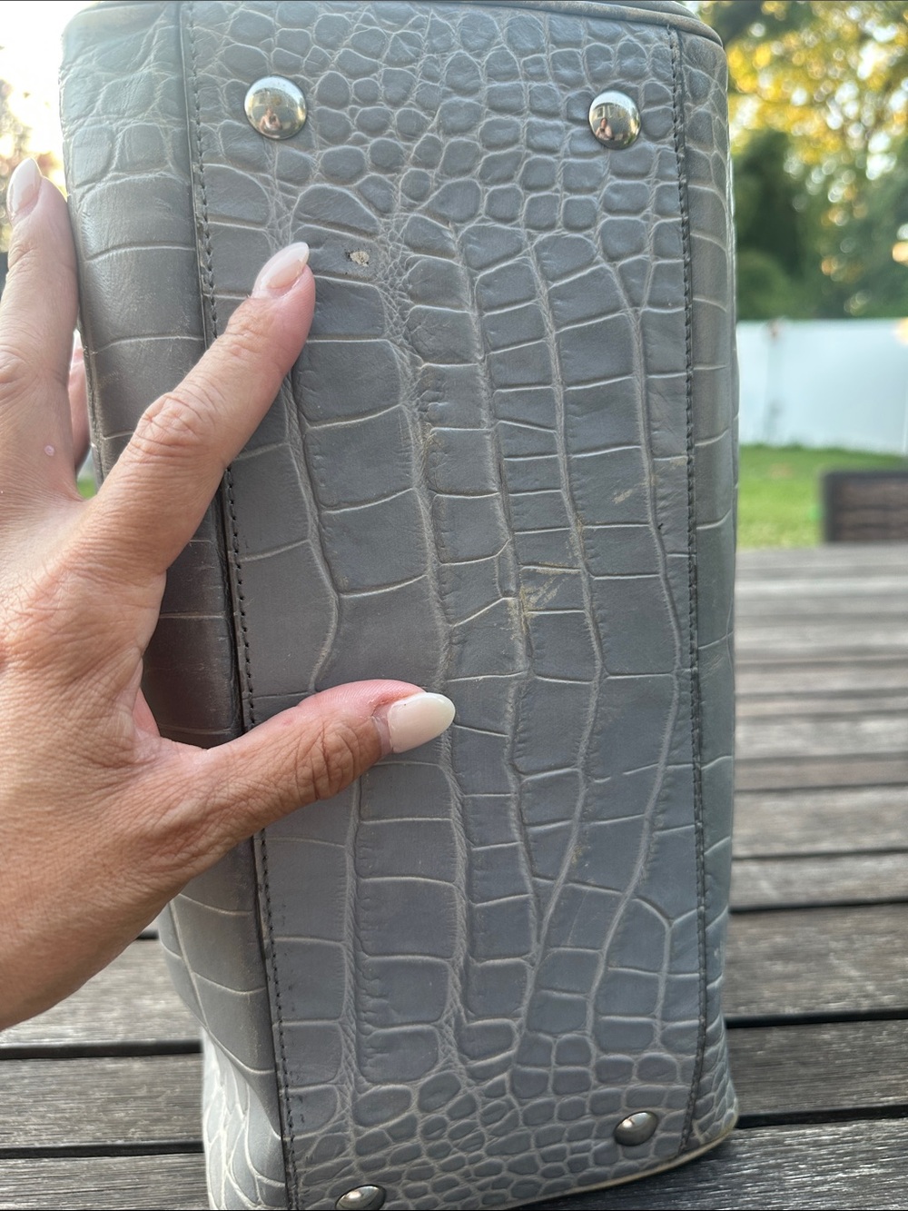 Coach Legacy Croc-Embossed Haley Satchel - Picture 11 of 13